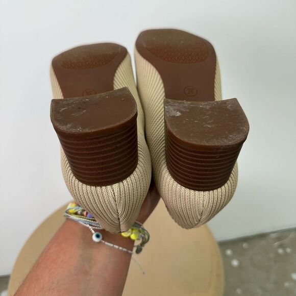 Vivaia Women’s Nude Tan Beige Square-Toe Chunky Heels (Melody Pro) - Picture 10 of 14